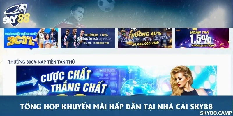 Tổng hợp khuyến mãi hấp dẫn tại nhà cái Sky88